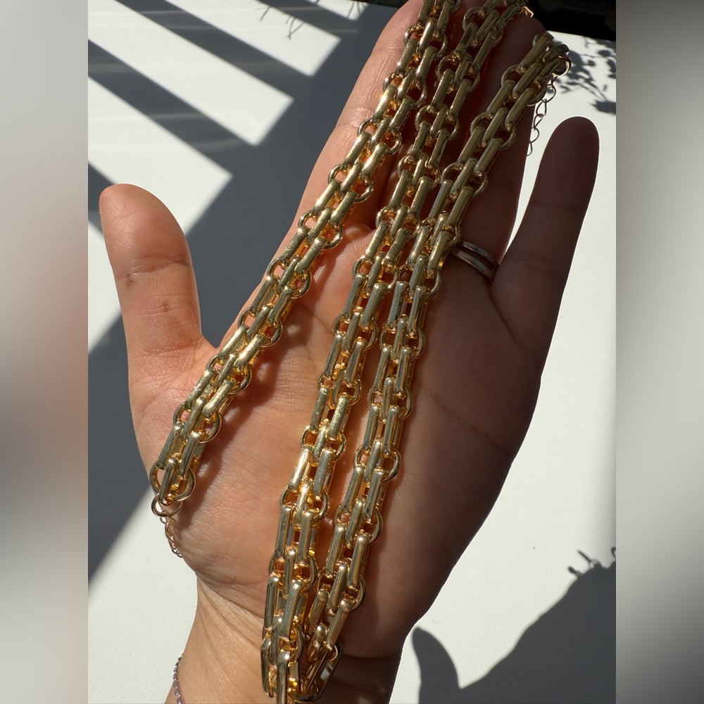 Bold Chunky Gold Chain Necklace & Bracelet Set - Picture 8 of 8